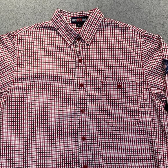 Bocomal FR Red Plaid NFPA 2112 CAT 2 Sz XL Flame Resistant Long Sleeve Button Up - Picture 8 of 16
